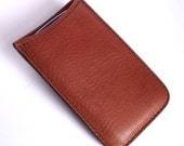 Samsung Galaxy S4 Leather Case - Tan Pebble-Grain Leather Phone Sleeve