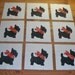 9 Black Scottie Scotty Terrier Dog Quilt Blocks