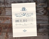 Custom Country Vintage Shabby Chic Wedding Invitation
