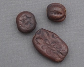 Ceramic Bead Set Black Bronze Stoneware