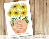 Bridal Shower Invitation - Daisies, Flowers - Spring theme - Love in Bloom shower invitation - PRINTABLE INVITATION DESIGN