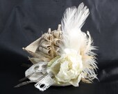 Small Cream Ghost Galleon Fascinator - Hairpiece -Hat -Headpiece