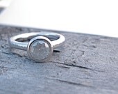 3/4ct natural silver diamond in palladium