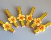 Shabby Chic, Decorative Clothes Pins, Banner, Office Decor, Wooden Paper Clips, Clip On Ornament, Gift Tag Clip, Gift Wrap