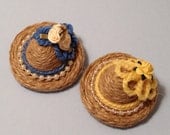 Jute Twine Hat, Brooch Set, Mixed Media Pin, Fiber Art Jewelry, Textile Accessory, Fashion, Women