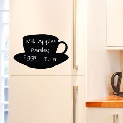 Reusable Chalkboard Teacup Wall/Fridge Decal