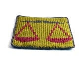 On Sale Marked Down 20% Knit and Crochet Coaster Personalized Libra Zodiac Mug Rug Olive Green Rust Brown