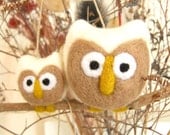 Needle Felted "Mother and Child " Owls Ornament - Wool Hoot Mom -  Mothers Day
