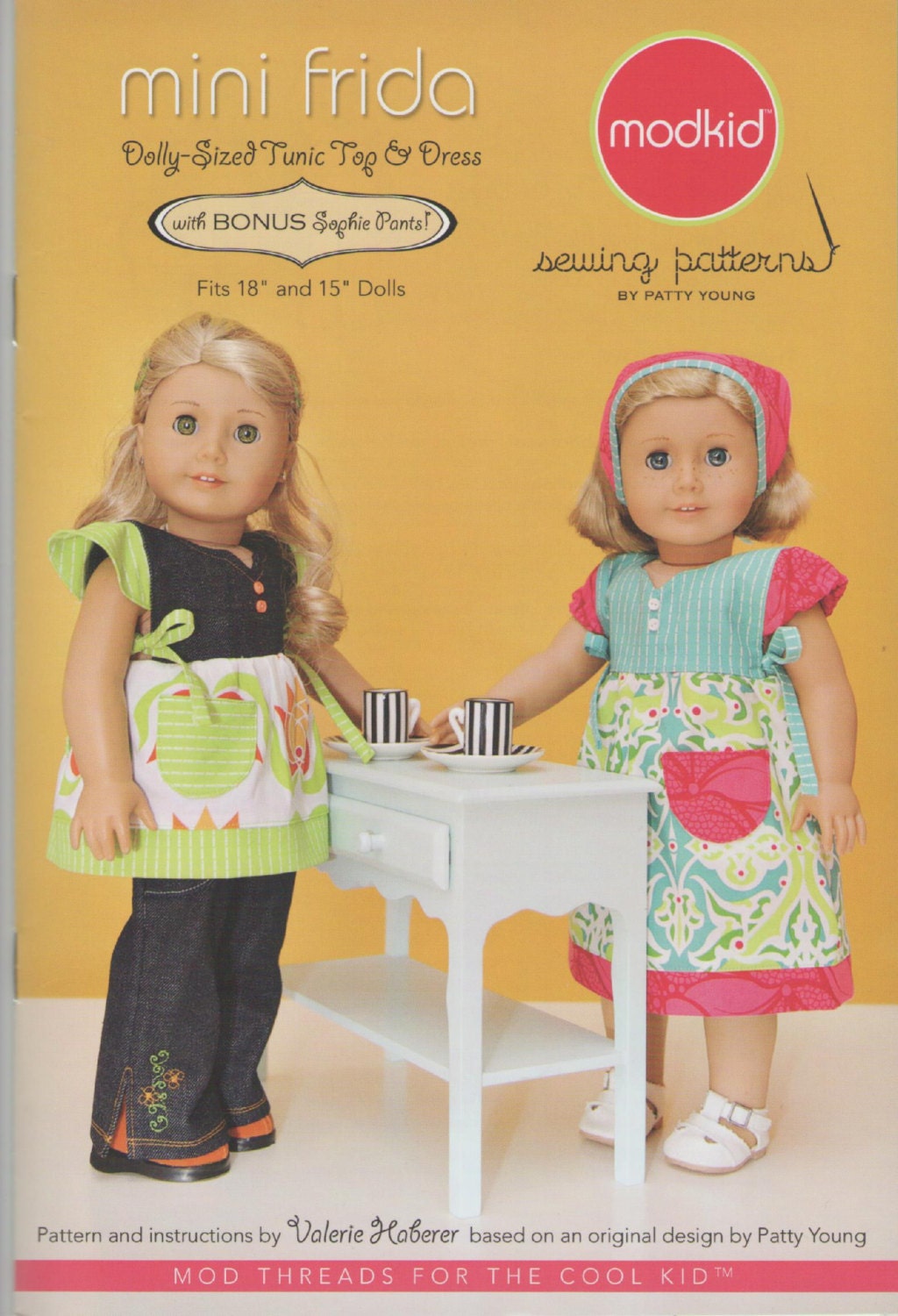 Mini Frida Sewing Pattern For 18 inch and 15 inch Dolls