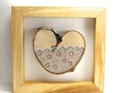 Sonic Heart  / Alaska Series / Framed painted birch heart by Amy Komar / ON SALE
