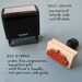 Violet Handwritten Address Stamp: your choice of self-inking or red rubber