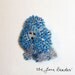 Tiny Blue & Gray Beaded MINIATURE POODLE dog art pin/ pendant (Ready to ship)