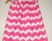 Hot pink large CHevron childs summer  pillowcase  dress (sizes small to medium)