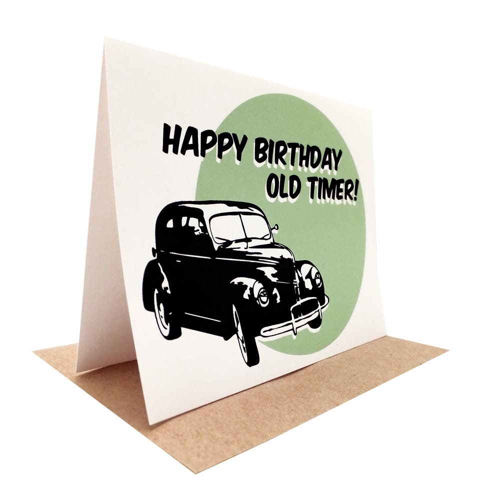 Old Timer Birthday -- Recycled Blank Card