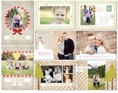 Wonderland Christmas Holiday Cards Collection - Photoshop Templates for Photographers - Set of 4 (8 PSD Files) CS6007