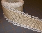 2.5 inch Burlap Lace Ribbon