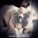 NEW - Yriyega No. 5 - Filigree Butterfly Skull Ring - Soldered Antique Sterling Silver Plated American Brass