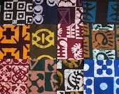 African cotton fabric - 12 random sixteenths from Ghana