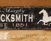 B Murphy Blacksmith vintage sign handpainted Horse established 1851