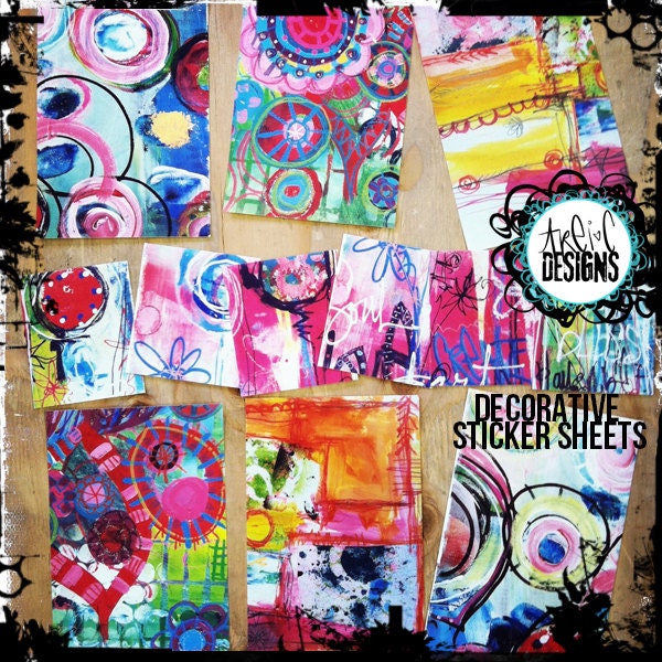 art journaling transparent sticker sheet sets
