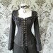 Clearance Pinstripe overbust corset-steel boned corset in Freyja style-to fit 28-30 inch natural waist