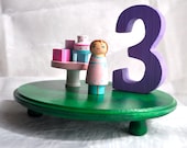 Wooden Birthday Decor - Cake Topper - Custom Cake Topper With Number / Montessori Waldorf Toy.