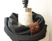 Chunky charcoal circular infinity scarf