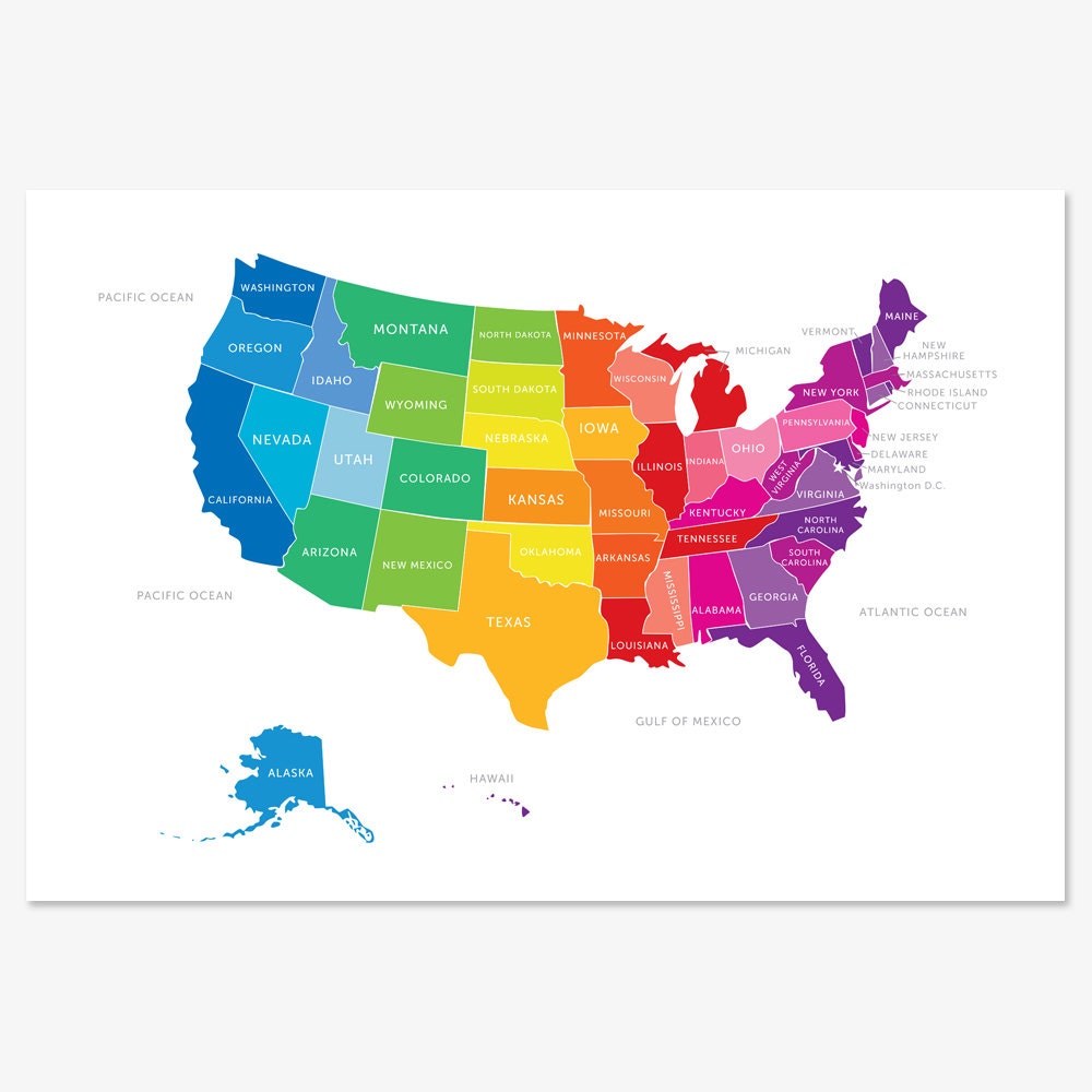 Bright USA Map