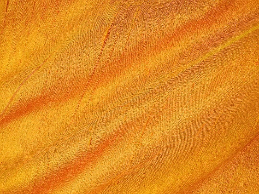 Pumpkin Gold Iridescent Dupioni Silk Fabric 21 x 13