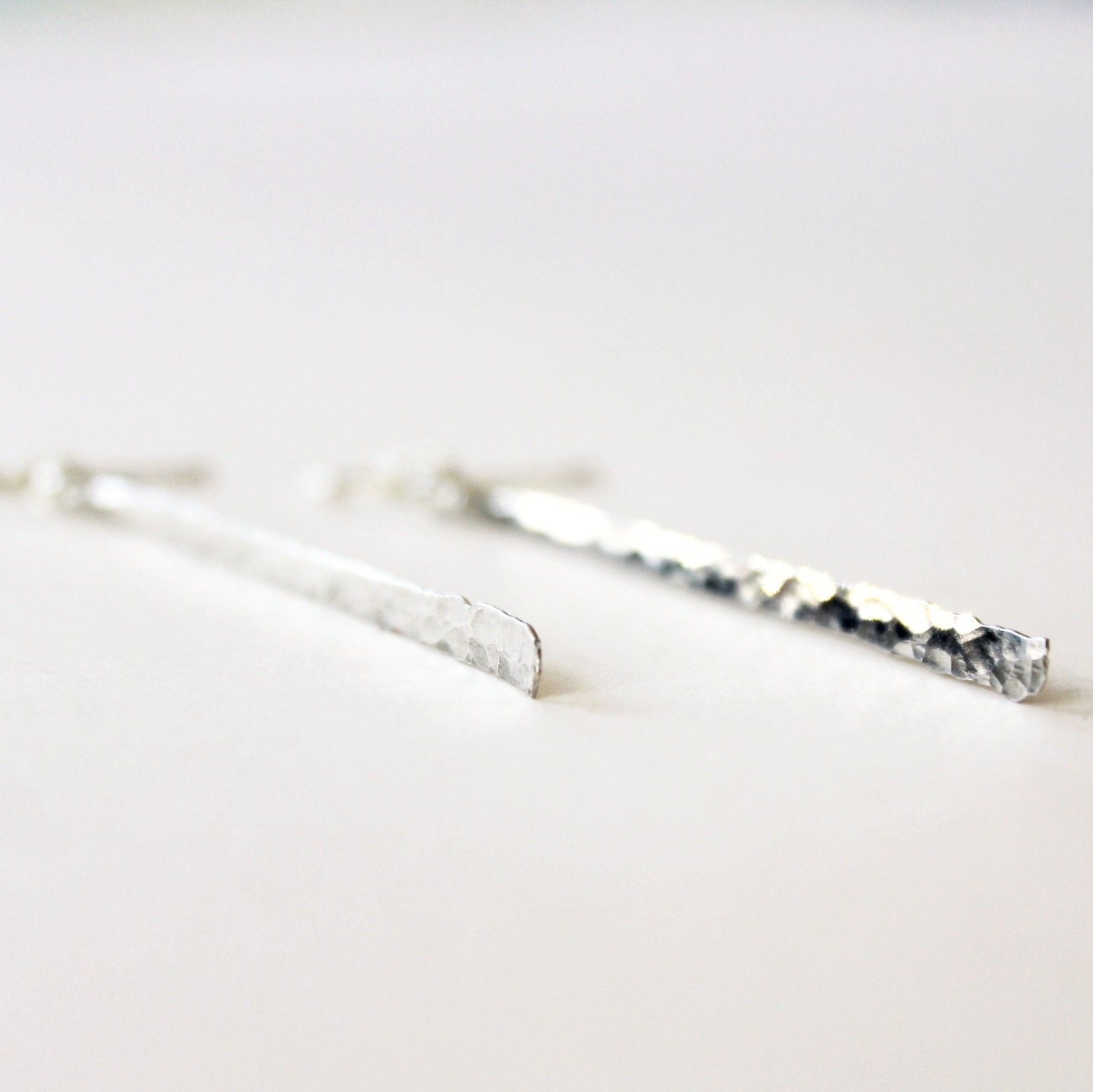 Hammered Dagger Earrings - Sterling Silver