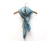 Long Dove Grey Scarf - cotton tie dye pattern SALE