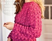 Instant download - Crochet cardigan PATTERN (pdf file) - Ladies Popcorn Sweater