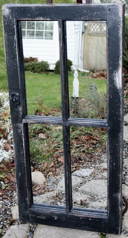 Back in Black Window Frame Mirror by SemperNova