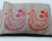Scandinavian Folk Bird Heat pack in orange and pink