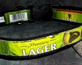 Adjustable Dog Collar from Recycled Harp Irish Lager Beer Labels