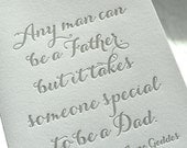 Letterpress card for dad - gray - thank you, congratulations, wedding, milestone, father's day