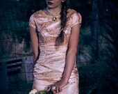 Marie Antoinette Inspired Brides Maid Dress-Pink and Gold Brocade with sack back