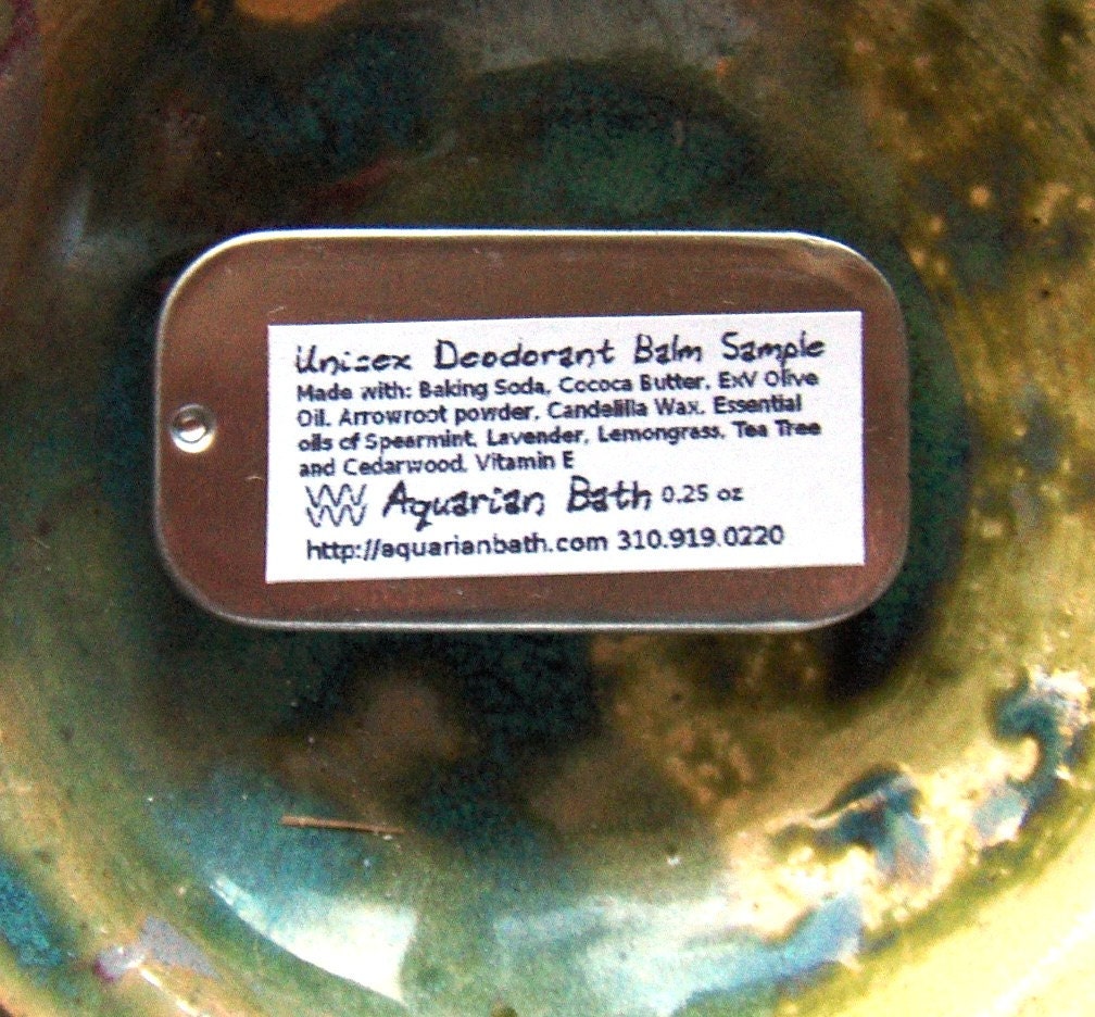 Unisex Deodorant Balm - Natural Deodorant - Organic Deodorant - Plastic Free - Sample