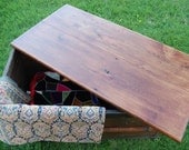 Reclaimed Barn Wood Industrial Cart Coffee Table Blanket Trunk