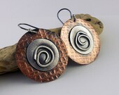 Tribal Dangle Earrings in Mixed metals - Chaos Reigns -