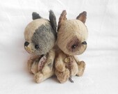 Artist bear little french bulldog   by Sylvie Touzard MADE TO ORDER