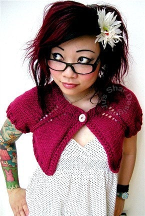 Made to Order hand knit sweater shrug cardigan XS or S