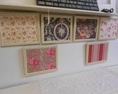Vintage Fabric Art ...  Embellished with Rhinestones and Framed