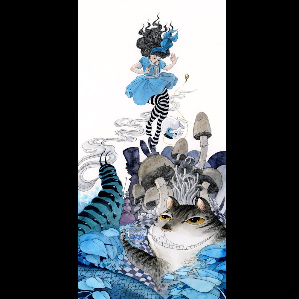 New - Alice in Wonderland print - 7x14 gallery quality giclee print
