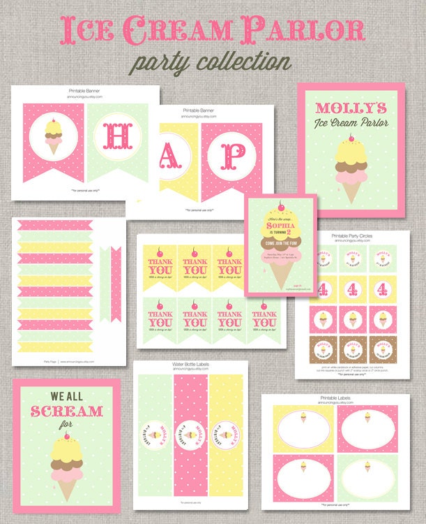 Ice Cream Parlor Party Collection - DIY