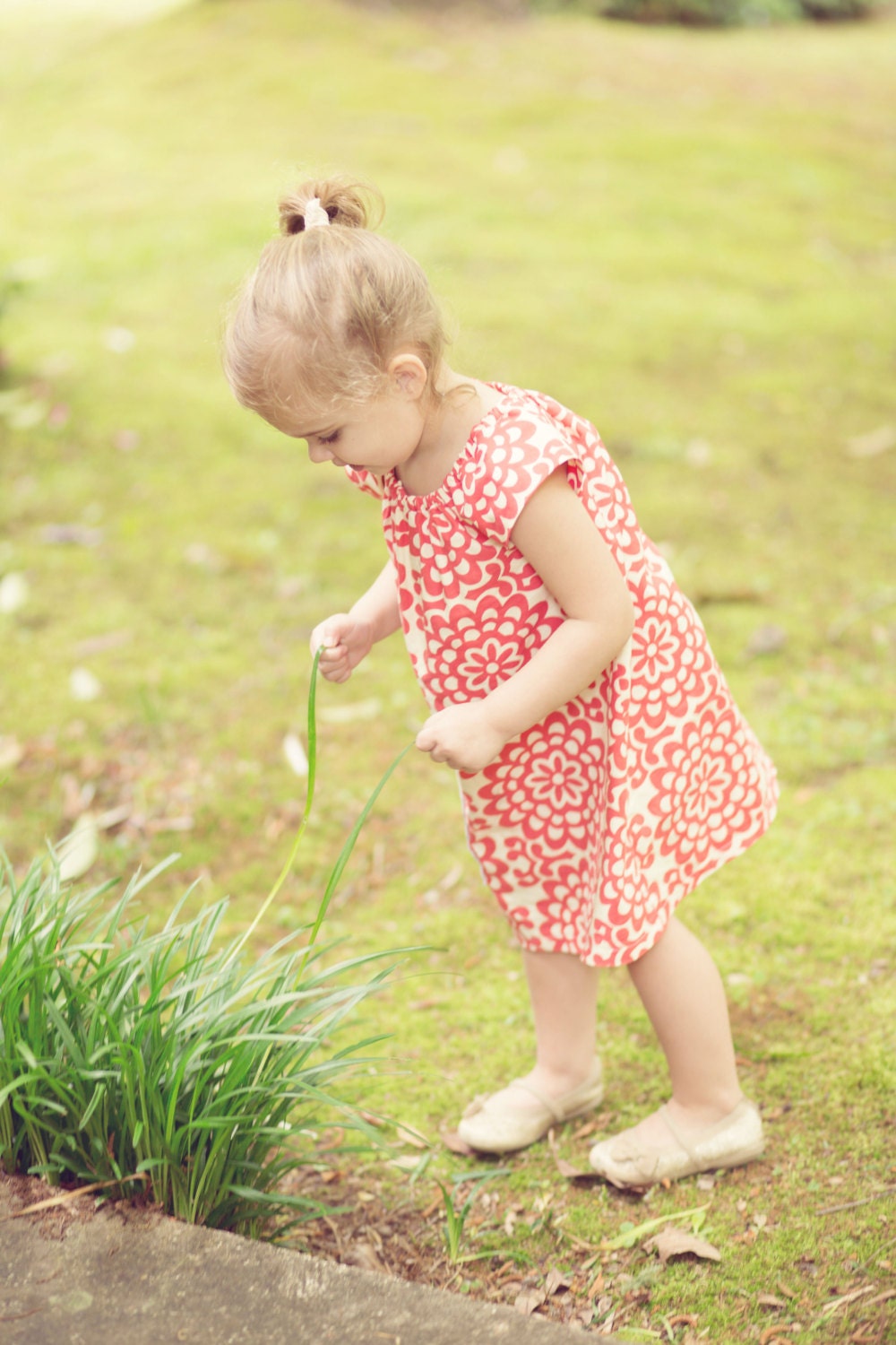 Peasant Dress . Childrens Clothing . Wallflower Red . Modern