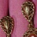Vtg Romantic Victorian CAMEO Gold tone DANGLE Screw Back EARRINGS