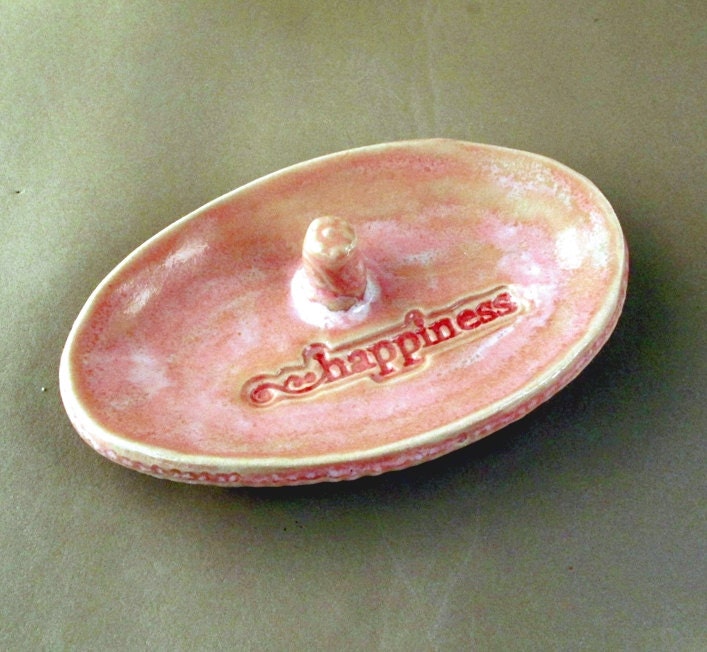 Little Handmade Shell Pink Happiness Ring Catcher Dish