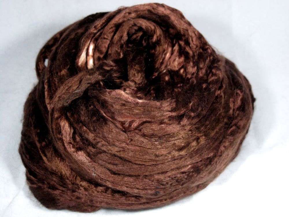Bombyx Cultivated Silk Combed Top - Chocolate - 1oz