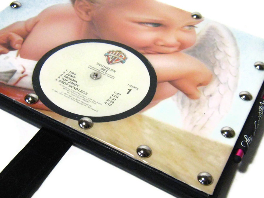 iPad case, leather bookstyle, featuring vintage Van Halen record album lp
